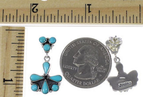 Southwestern Turquoise Genuine Sterling Silver Earrings BW62569